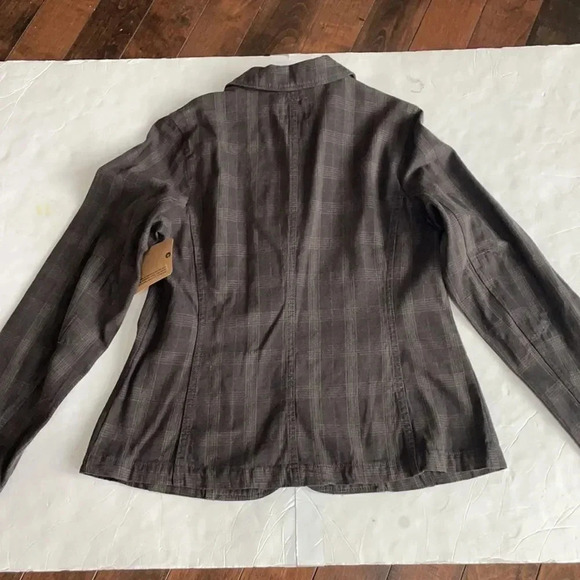 Ruff hewn charcoal plaid blazer 100% cotton NWT Women’s size M - Picture 9 of 12